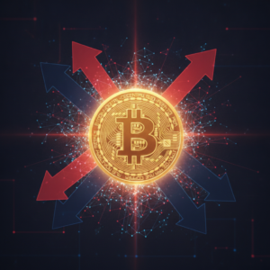 Abstract illustration representing Bitcoin value and worth
