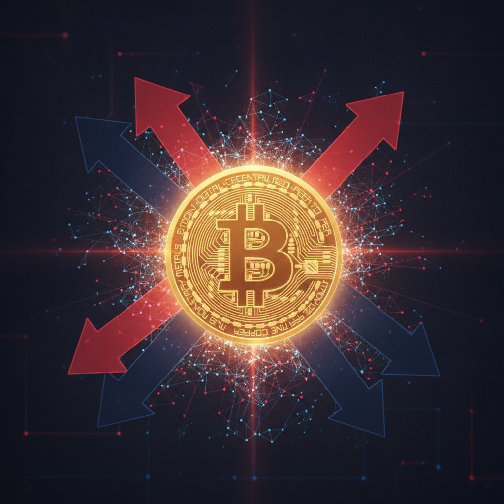Abstract illustration representing Bitcoin value and worth