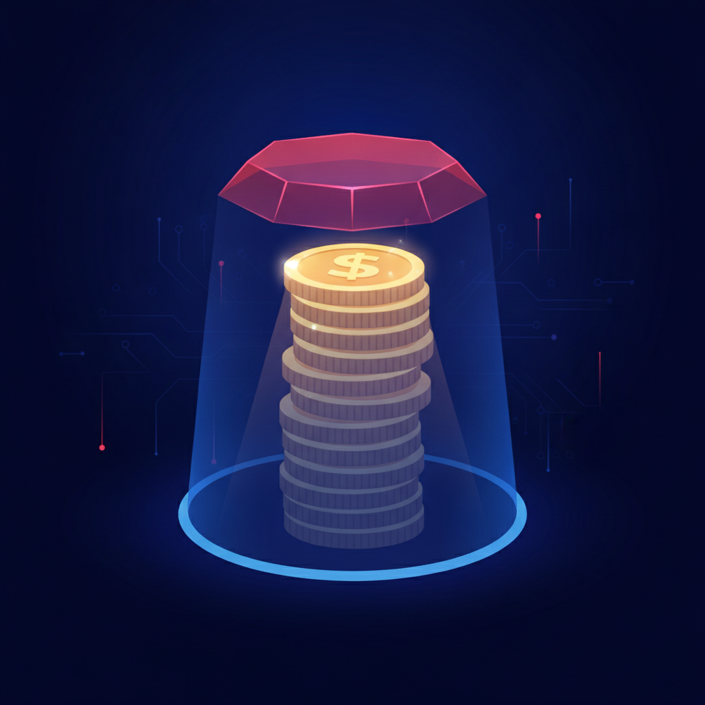 Abstract illustration representing a fixed limited coin supply