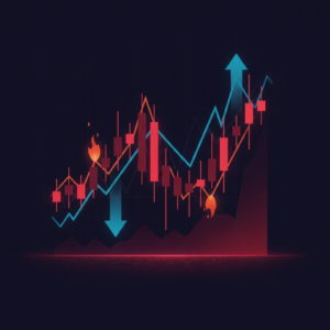 Abstract illustration of a glowing trading chart representing crypto perpetual futures