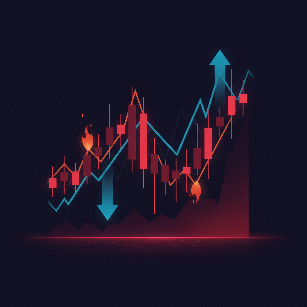 Abstract illustration of a glowing trading chart representing crypto perpetual futures