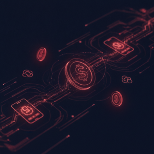Abstract illustration representing digital stablecoin payments