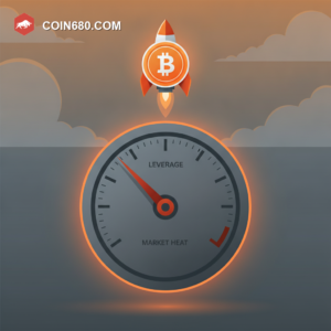 Illustration of a pressure gauge dropping while a rocket coin floats steady above