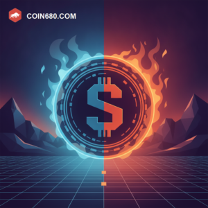 Illustration of a hot glowing coin trailing steam as it cools
